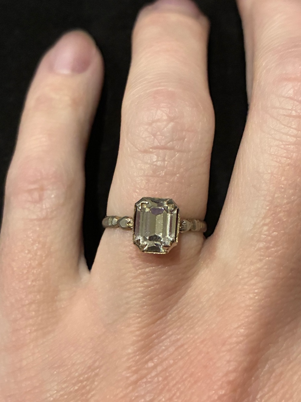 Antique Art Deco Paste Rhinestone Ring